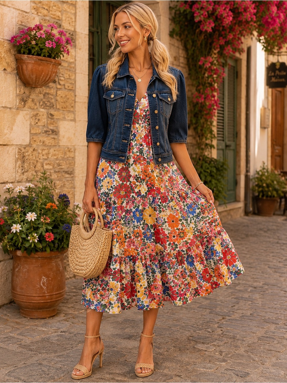 Short Sleeve Dark Blue Denim Jacket